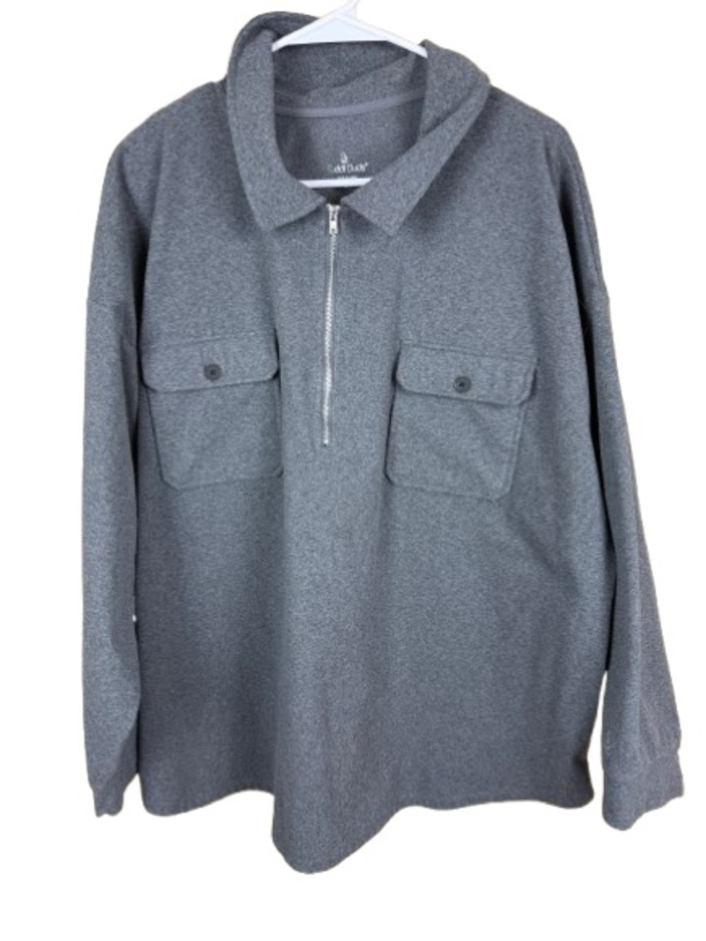 Cuddl Duds women’s Charcoal Grey Half-Zip Pullover with Chest Pockets